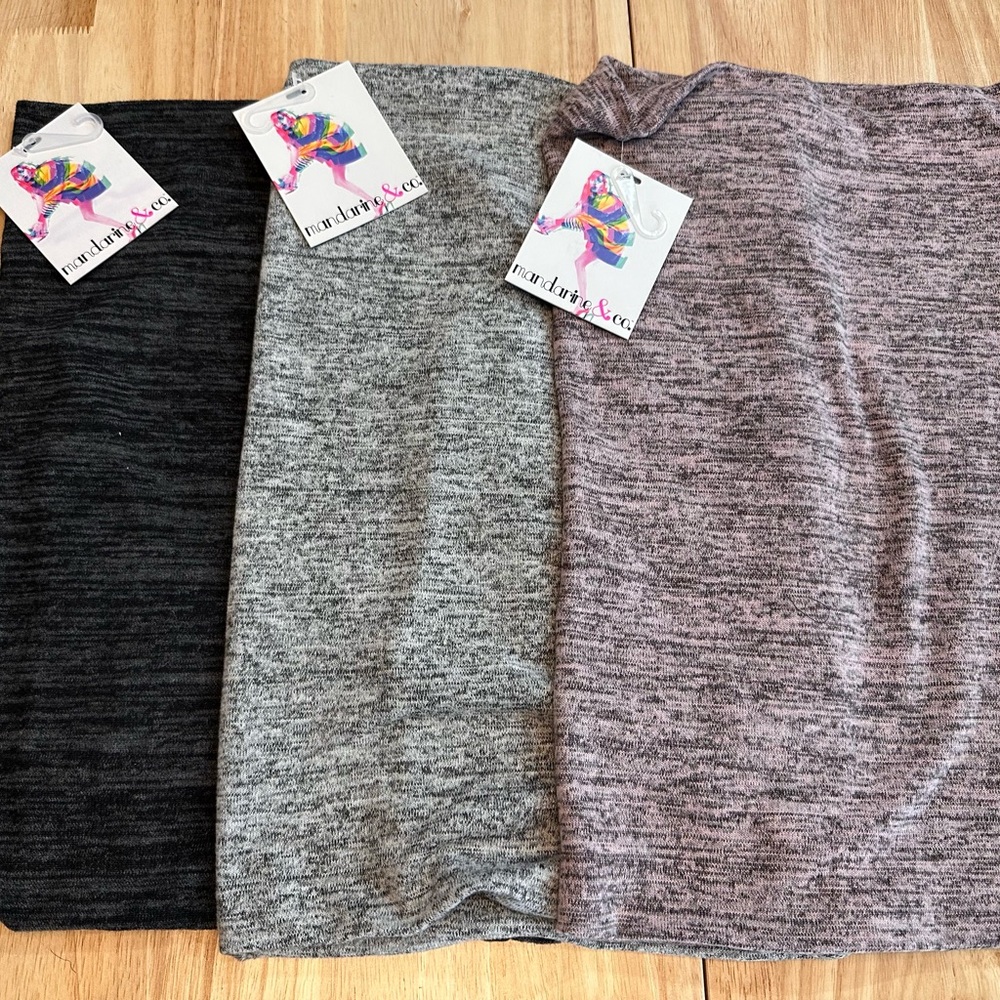 Women's Neck Warmer Set - Black, Gray, and Purple